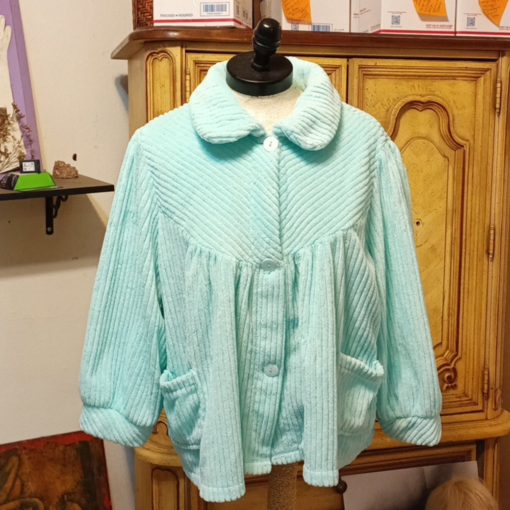 Womens Jacket Sz XL I Love Lucy Style Sweater coat SOFT Sleep jacket
